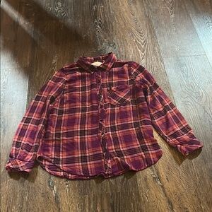 Plaid Kids Shirt in Purple and Red